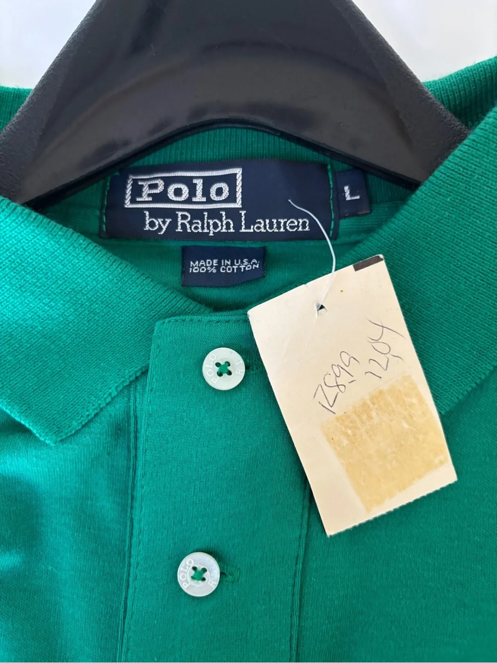 Ralph Lauren Men’s Polo Green Cotton Golf Shirt Sz L